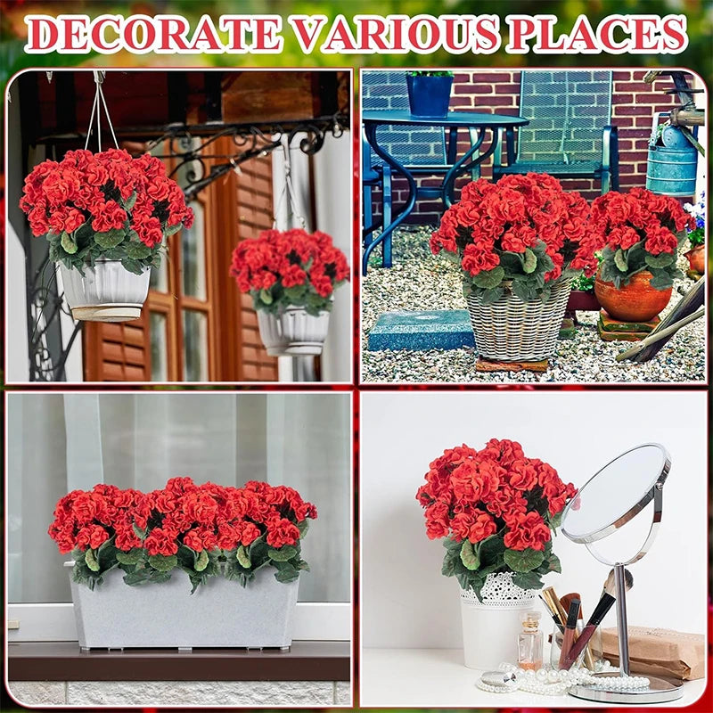 35cm Red Artificial Silk Geranium – Wedding & Home Decor Artificial Silk Flower Babs