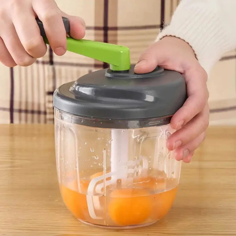Manual Food Chopper & Garlic Press – 520/900ML Veggie Cutter Manual Food Chopper Babs