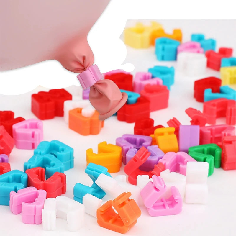 Colorful Balloon Sealing Clips – Reusable Quick Knot Tying Tool Balloon Sealing Clips Babs