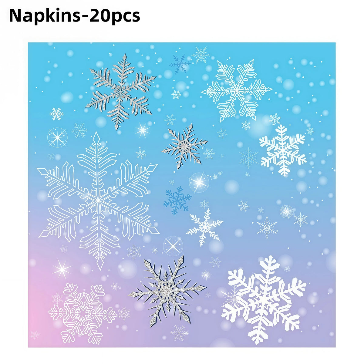 Snowflake Party Supplies – Cups, Plates, Napkins & Tablecloth Party Tableware Set Babs 20pcs Napkins others