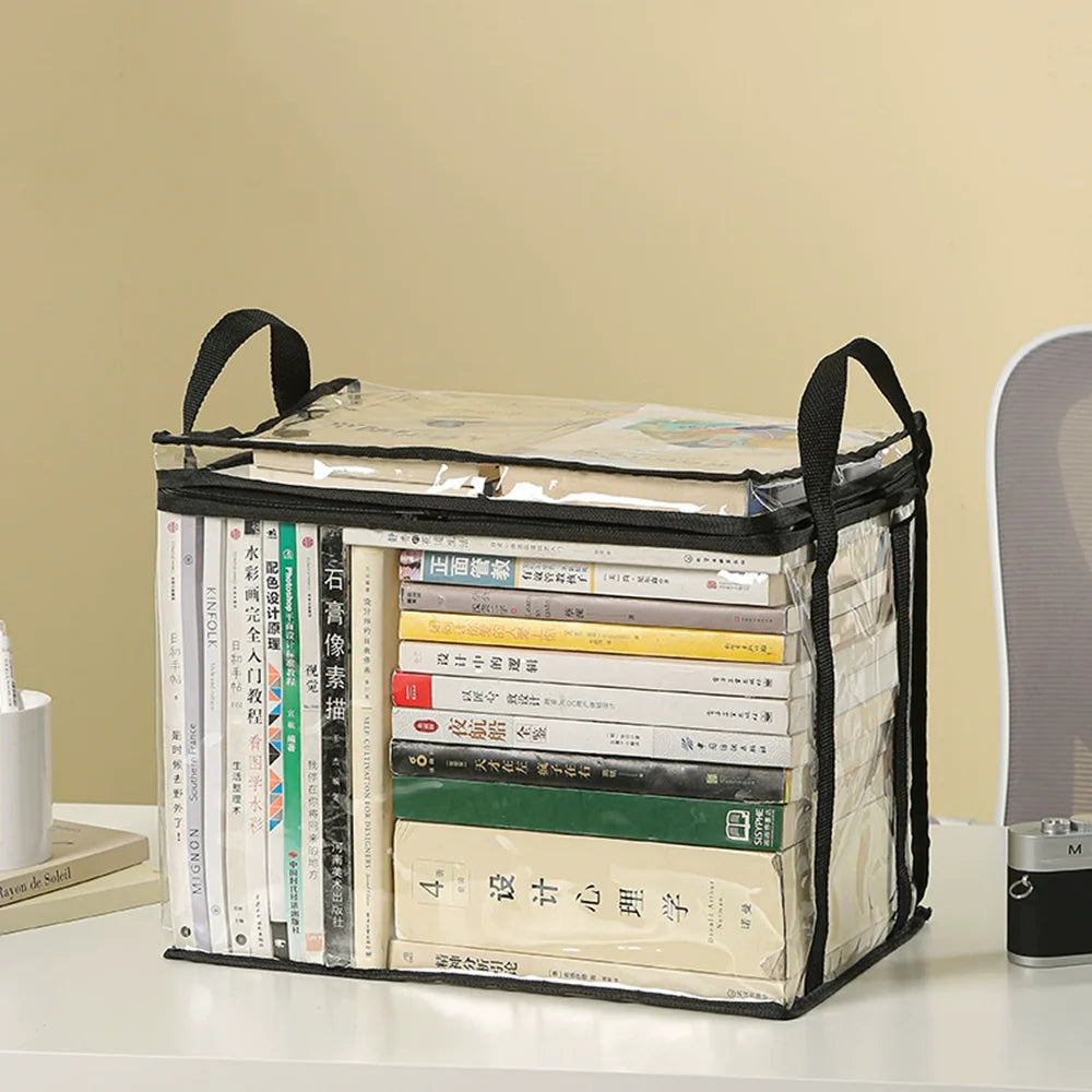 Foldable Transparent Book Storage Bag – Large Capacity Organizer Book Storage Organizer Babs