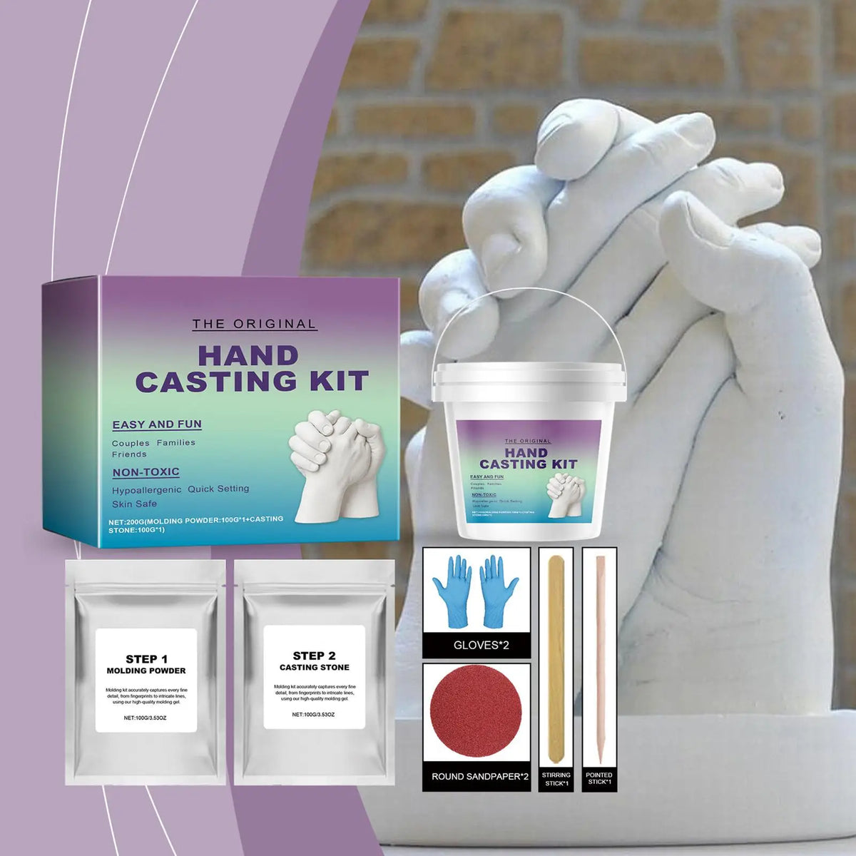 DIY Hand Casting Kit – Couples Keepsake Sculpture Mold Set Hand Casting Kit Babs