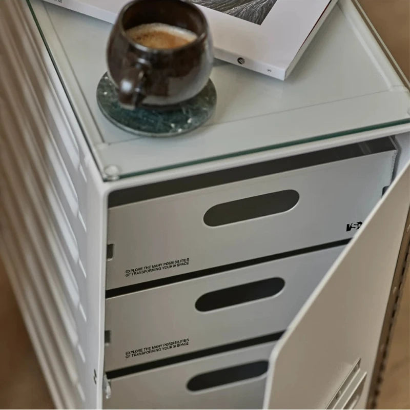 Metal Luxury Nightstand – Modern Bedroom Storage Side Table Metal Nightstand Babs
