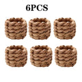 96 Handmade Woven Rattan Napkin Rings – Rustic Natural Décor Woven Napkin Rings Babs 6PCS