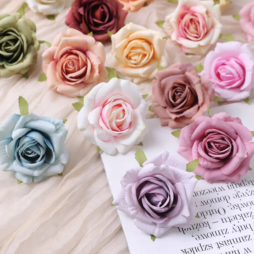 Silk Rose Artificial Flower Heads 7cm – Wedding & Home Décor Artificial Silk Flowers Babs