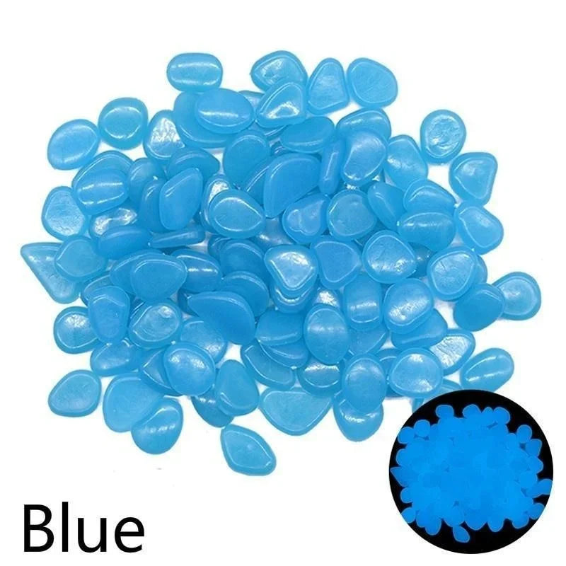 Glow in the Dark Pebbles – Garden Walkway & Fish Tank Stones Decorative Garden Stones Babs Blue 500Pcs