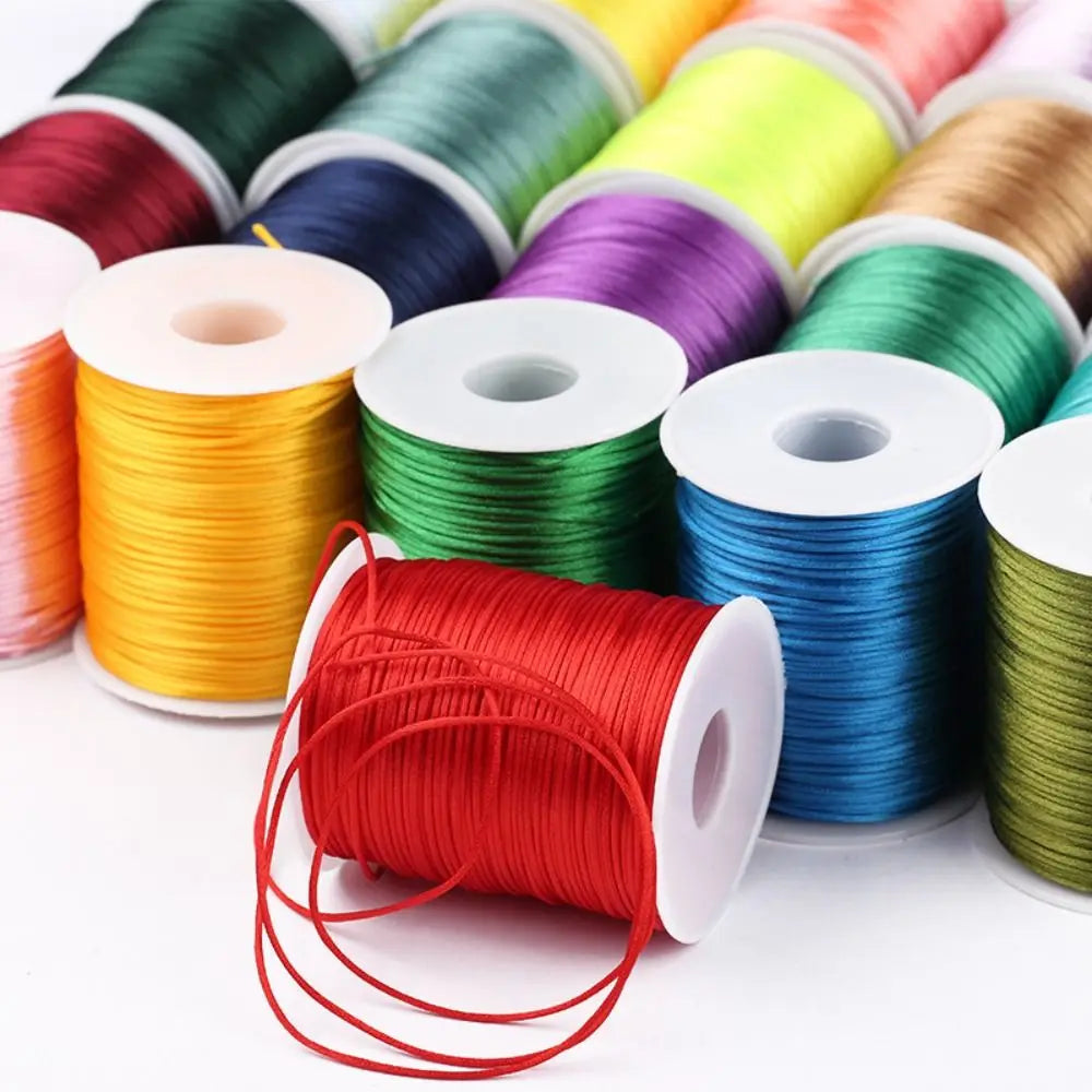 100m Satin Rattail Cord 1.5mm Braided Beading String for Crafts Craft Cord Babs