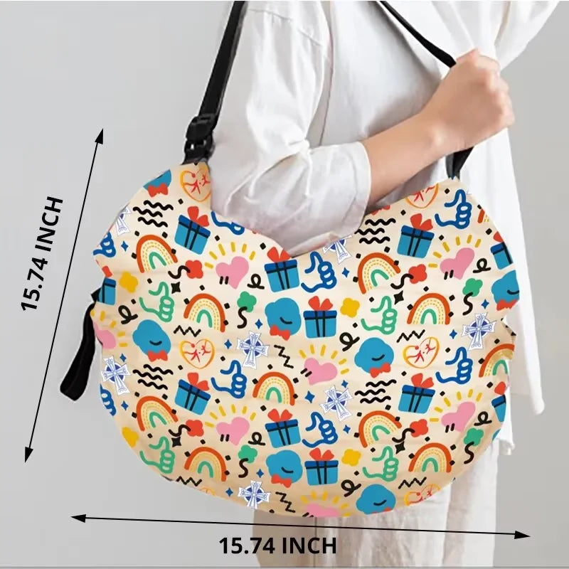 Foldable Nylon Shopping Bag – Large Camo Tote with Handle Foldable Tote Bag Babs Colorful gifts