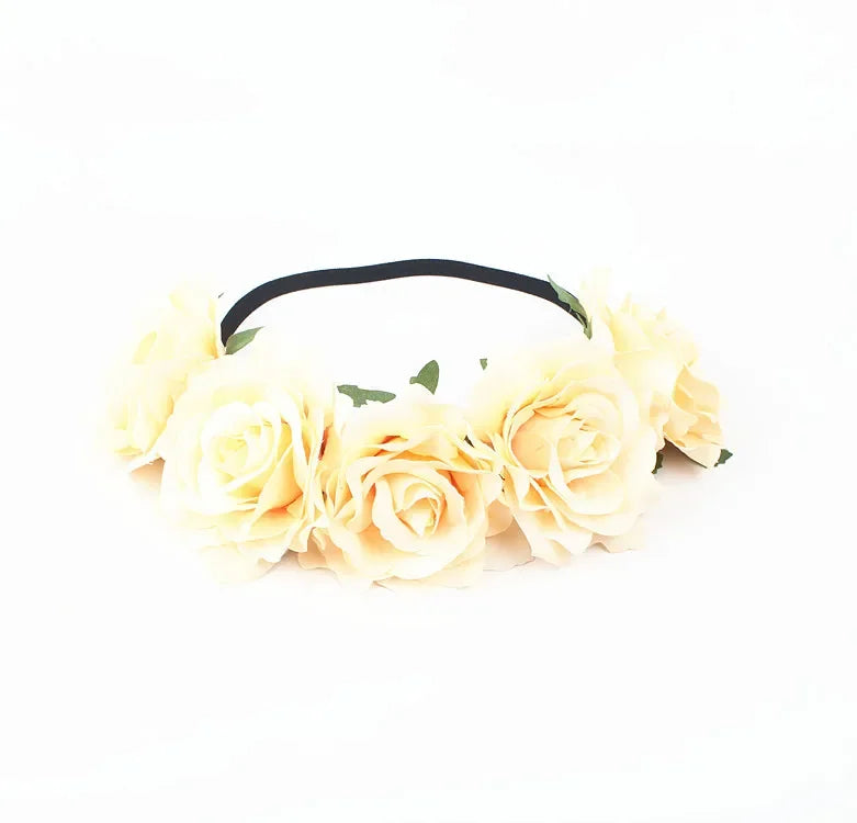 10-Pack Rose Flower Headband Wreath – Wedding & Party Set Floral Wreath Headband Babs 7