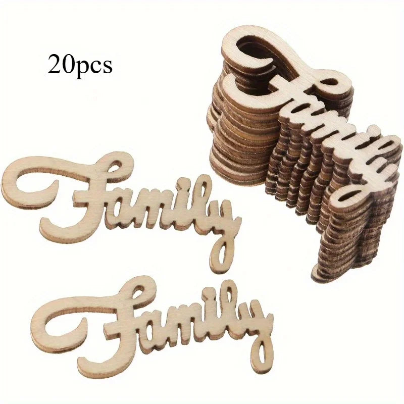Unfinished Wooden Family Craft Circles – DIY Painting Decor Wood Craft Kit Babs 20pcs
