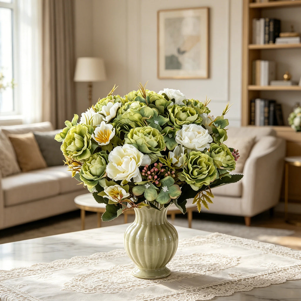 Silk Peony Artificial Flower Bouquet for Wedding & Home Decor Artificial Flower Bouquet Babs