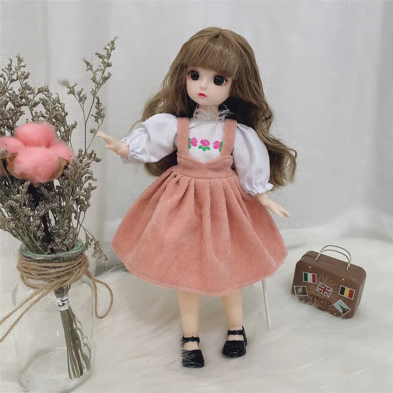 30cm BJD Doll 1/6 Scale 12 Joints 3D Eyes with Clothes & Shoes Fashion BJD Doll Babs 5 One Size