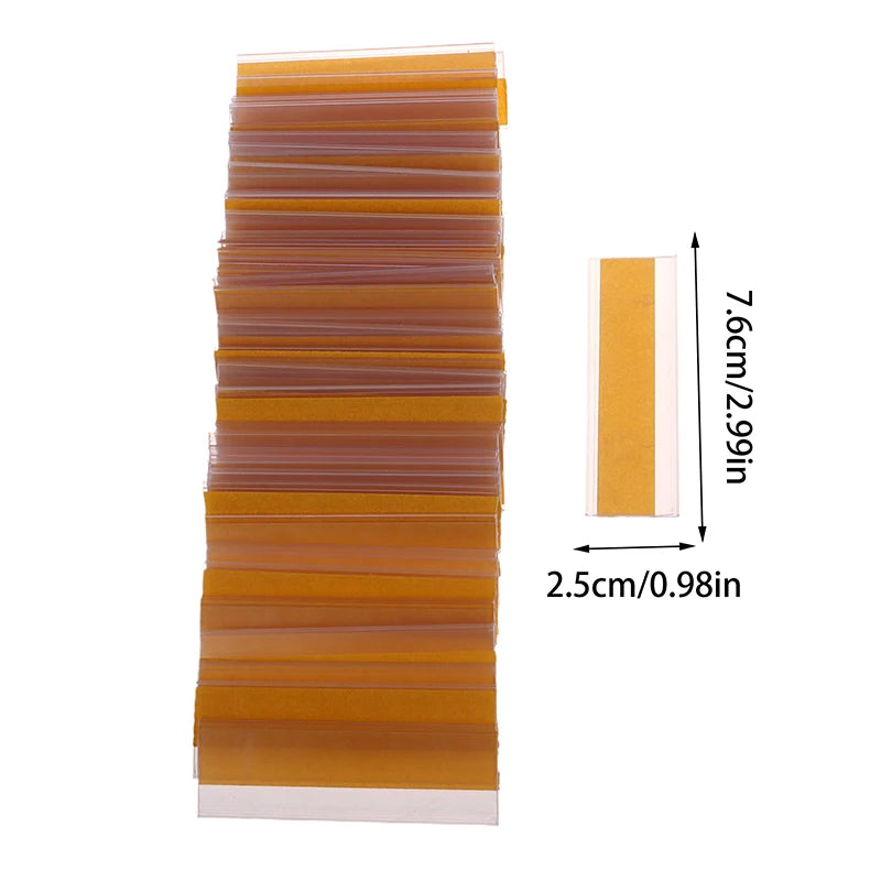 50Pcs Self-Adhesive Clear PVC Shelf Price Tag Holders Shelf Label Holders Babs A1