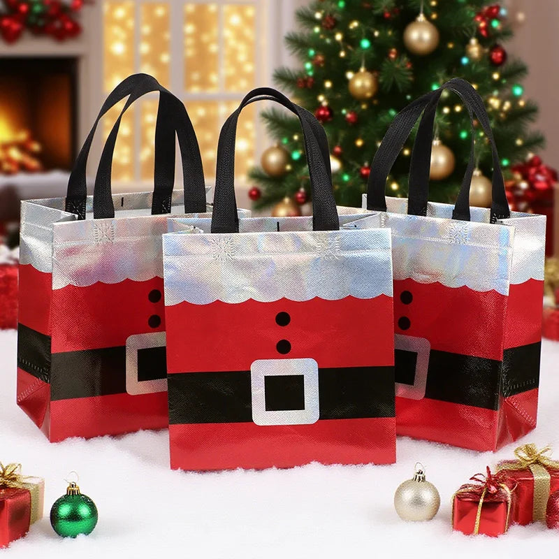 5-20Pcs Santa Claus Non-Woven Christmas Gift Bags with Handle Christmas Gift Bags Babs