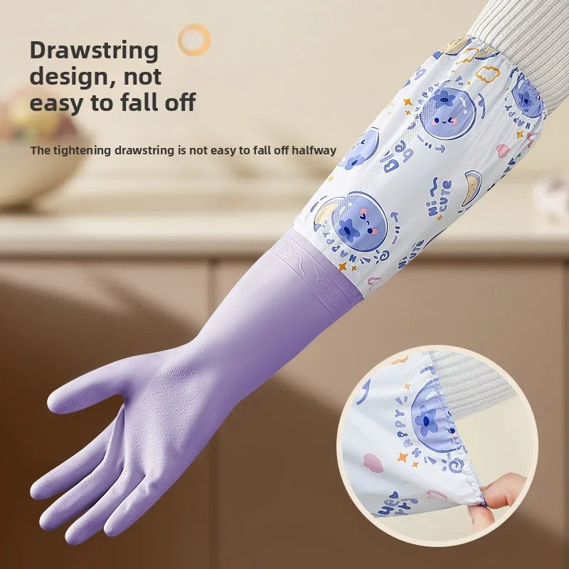 Fleece-Lined Waterproof Dishwashing Gloves – Warm Rubber Latex Dishwashing Gloves Babs