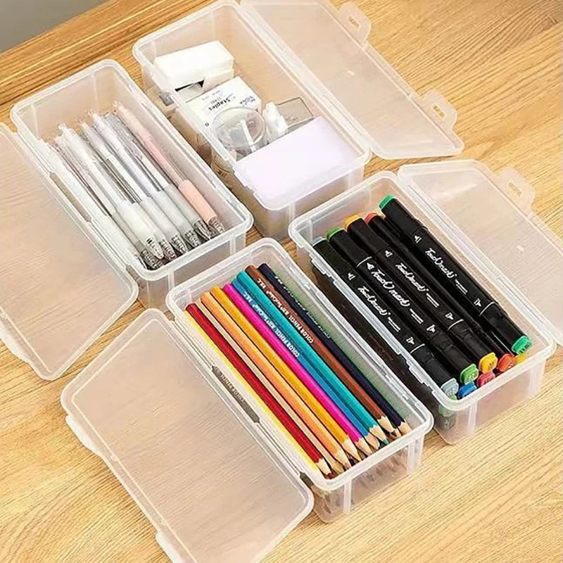 Transparent Pencil Case Large Capacity Plastic Storage Box Transparent Pencil Case Babs