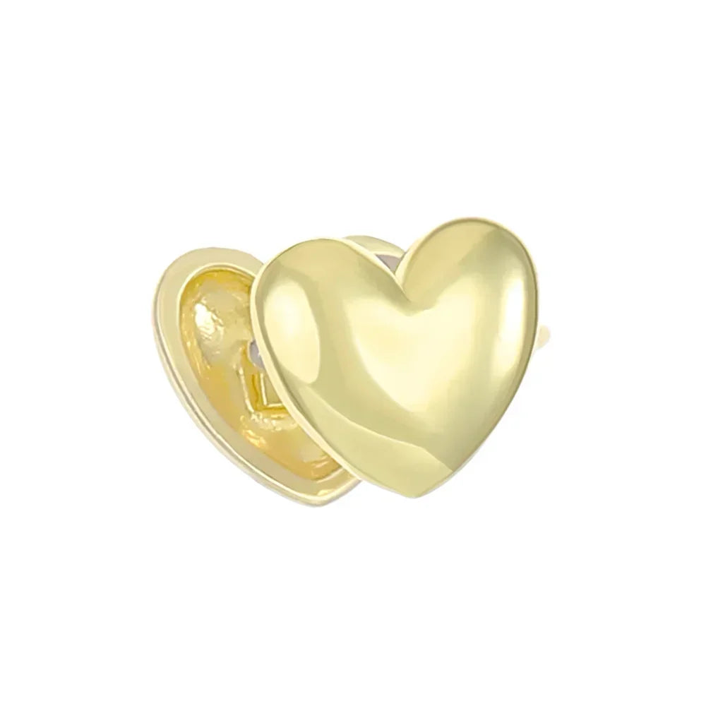 Vintage Heart Clip-On Ear Cuffs – No Piercing Silver Earrings Clip-On Earrings Babs Gold