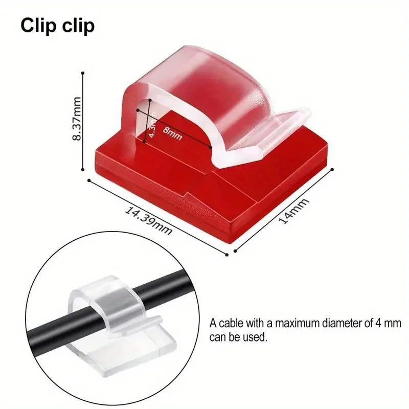 50/100pcs Cable Management Clips for Desk, Car, Wall & TV Cable Management Clips Babs