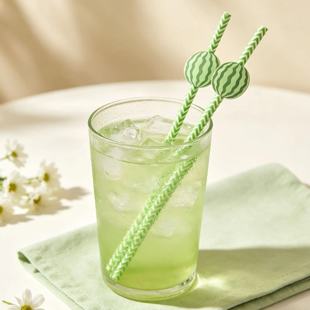 Watermelon Paper Straws – Disposable Party Straws 10/20/50 Pack Disposable Party Straws Babs