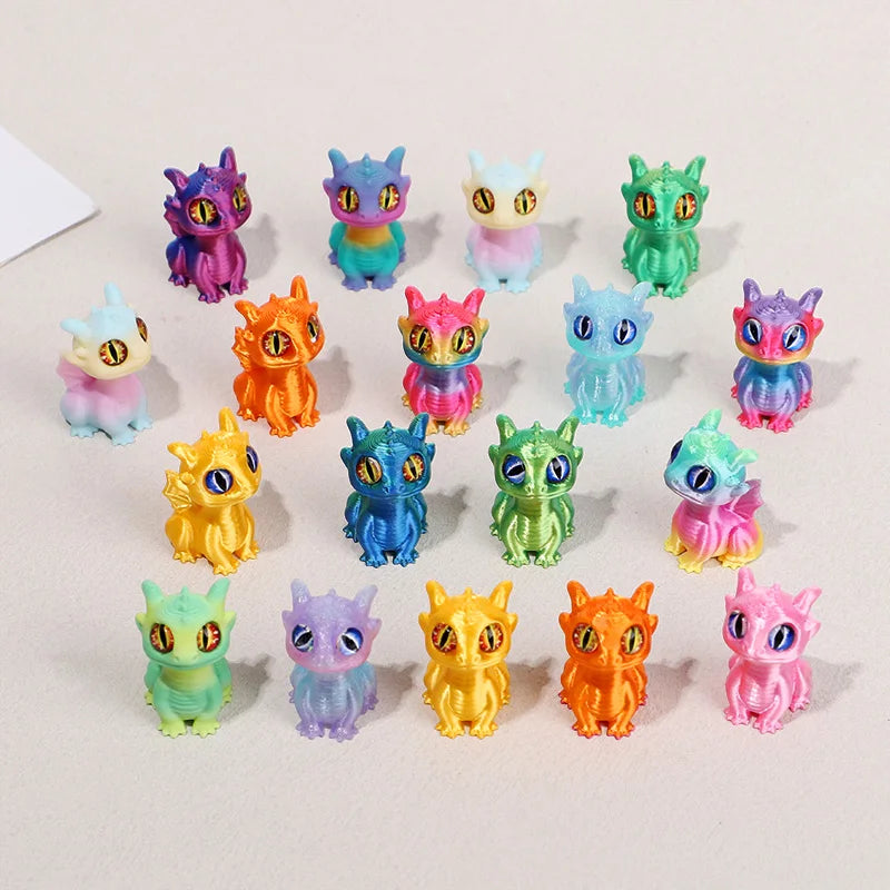 Mini Dragon Figurines 5/10/20Pcs – 3D Printed Party Favors Dragon Figurines Set Babs