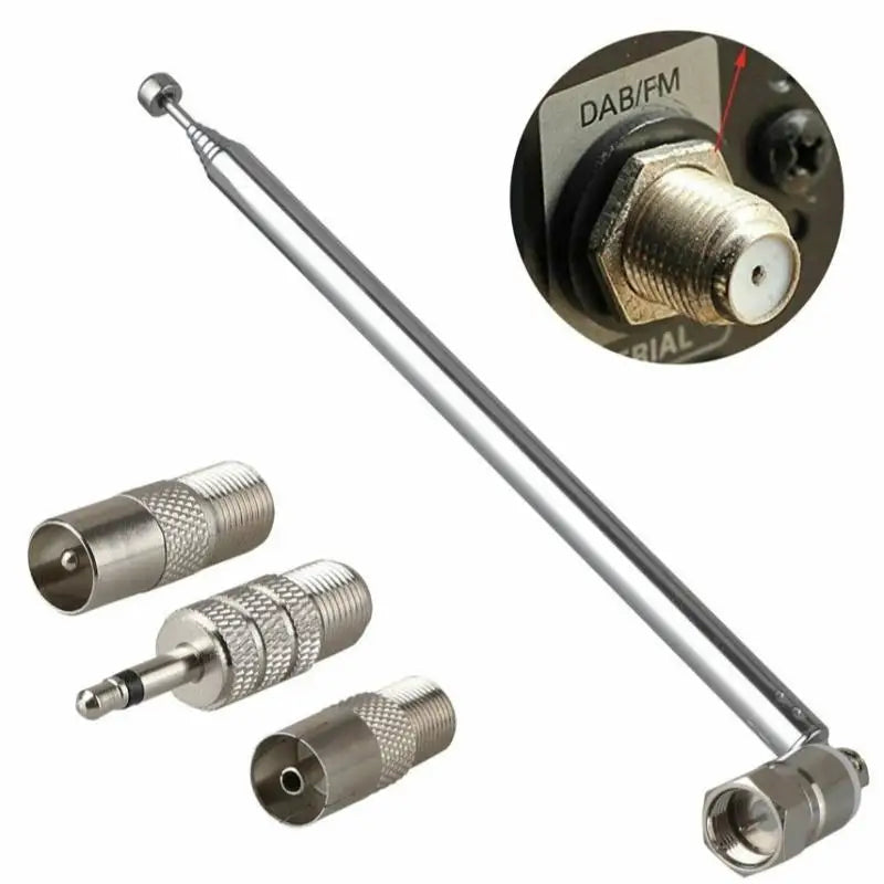 FM Radio Telescopic Rod Antenna 4/5Pcs - F-Type & 3.5mm Set FM Radio Antenna Babs