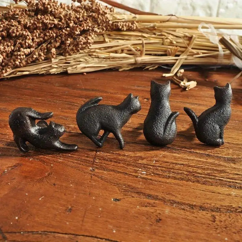 Cat Shaped Cast Iron Cabinet Knobs & Drawer Pulls – Matte Black Cabinet Knobs & Pulls Babs
