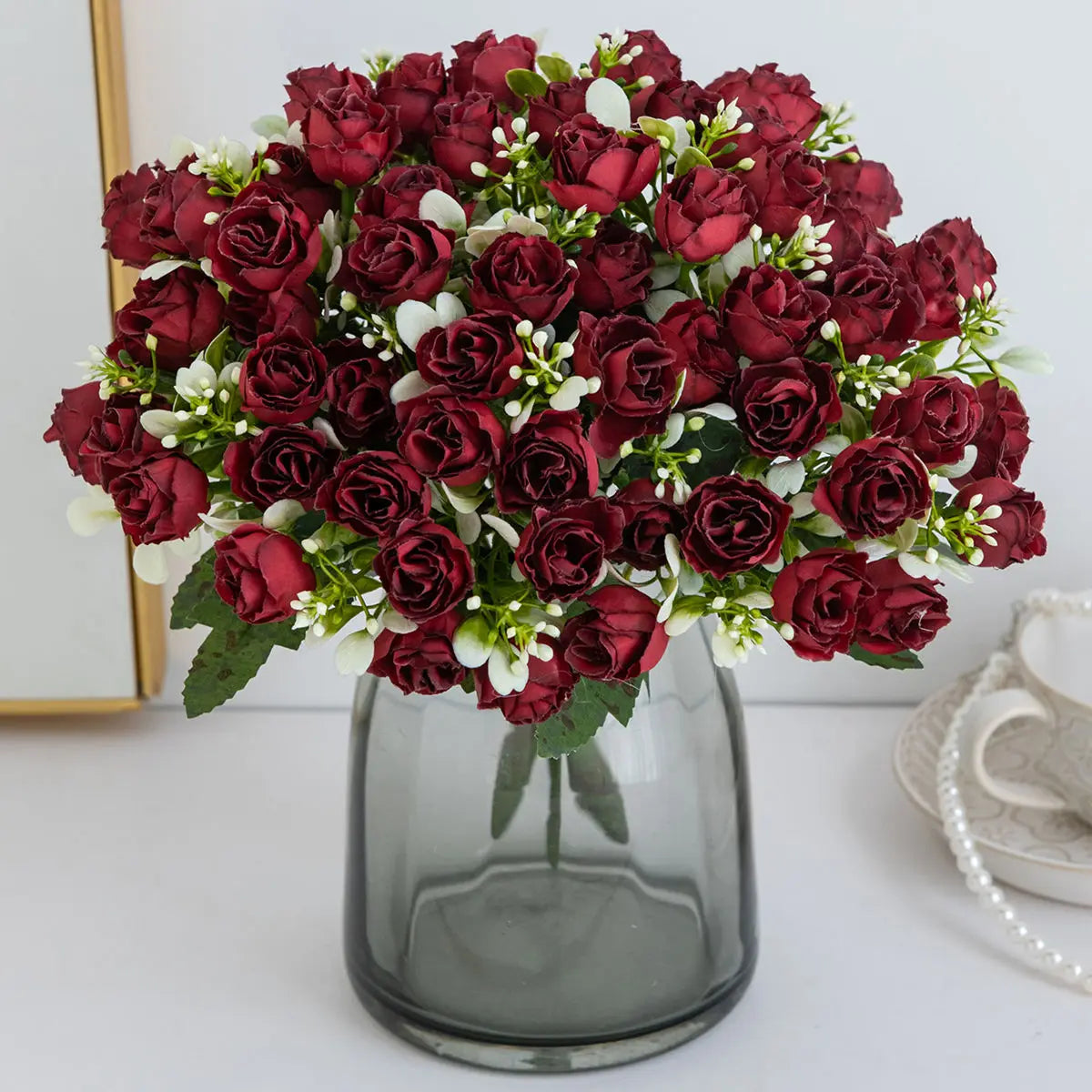 Artificial Red Silk Roses Bouquet – Wedding & Home Décor Artificial Silk Flowers Babs