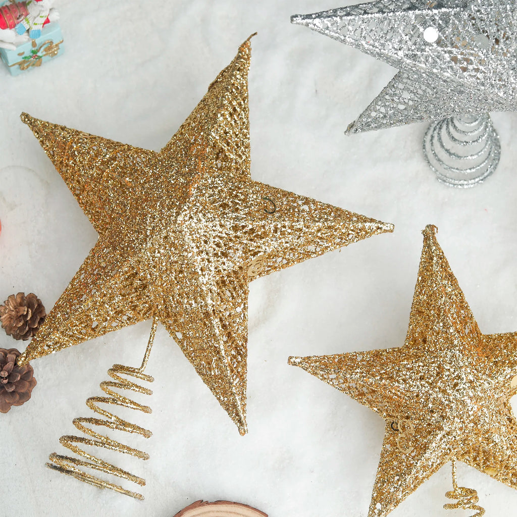 Gold Silver Glitter Star Christmas Tree Topper Ornament Christmas Tree Topper Babs