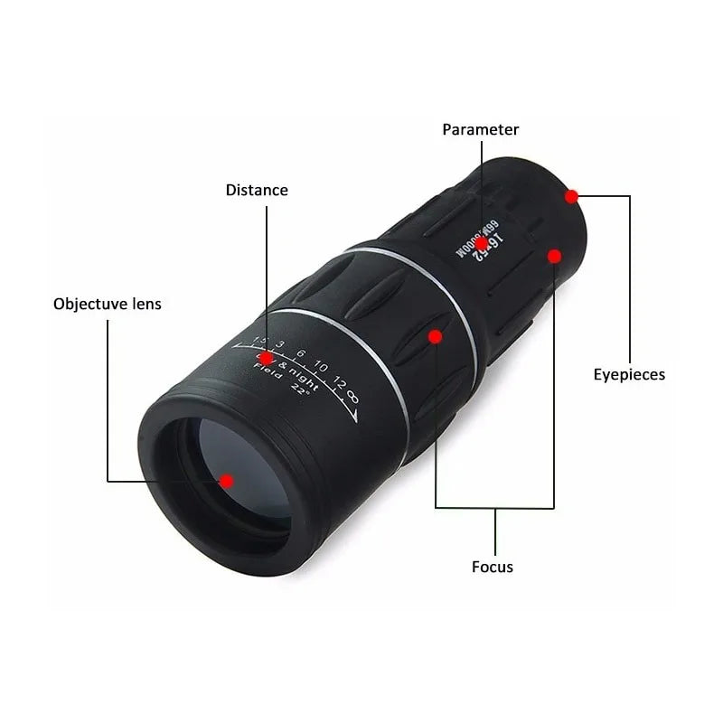 16x52 High-Power Monocular Telescope – Outdoor Spotting Scope Monocular Telescope Babs