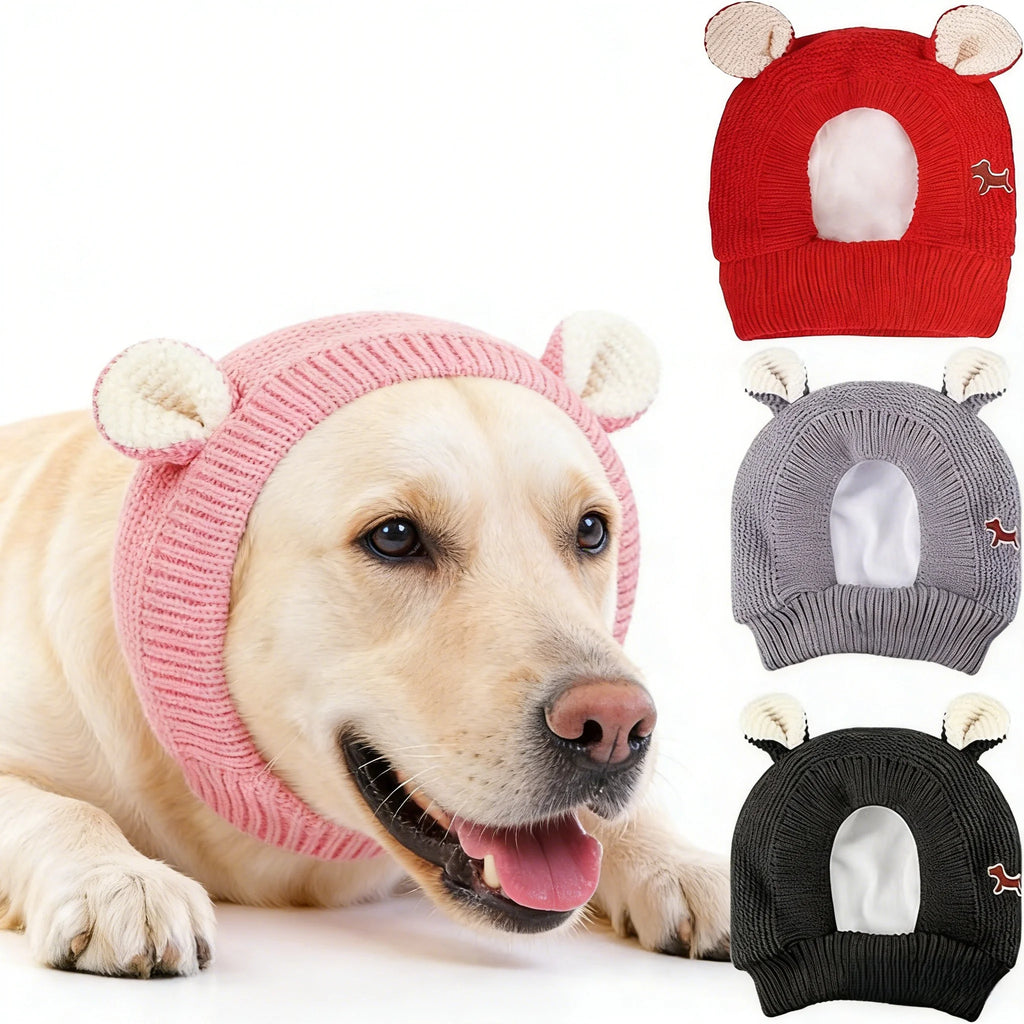 Pet Knitted Ear Muffs Hat – Winter Ear Warmer for Dogs & Cats Pet Winter Hat Babs