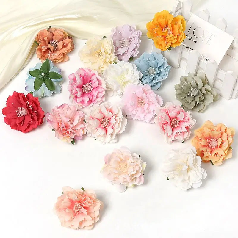 Silk Peony Artificial Flower Heads 10/30pcs – Wedding & DIY Decor Artificial Silk Flowers Babs