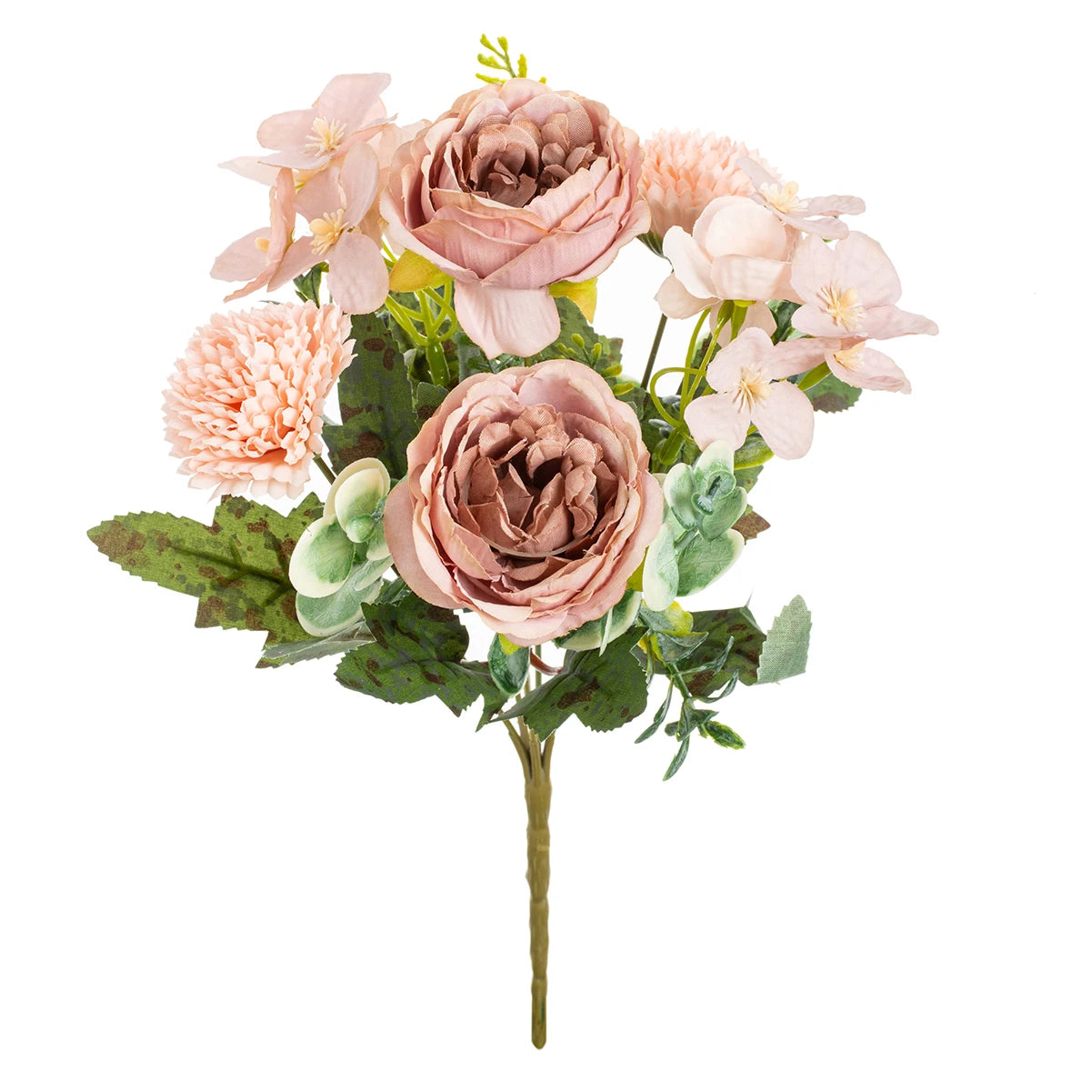 Silk Peony Ball Artificial Flower Bouquet – Wedding & Home Décor Artificial Flower Bouquet Babs plum 1 pc