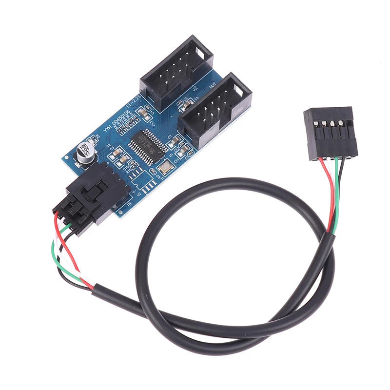 USB 9-Pin Motherboard Header Splitter 1 to 2 USB 2.0 Hub Cable USB Header Splitter Babs