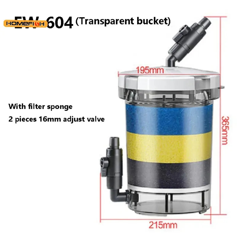 Aquarium Canister Filter 604 – 4-Piece Sponge & Cartridge Set Aquarium Filter Set Babs