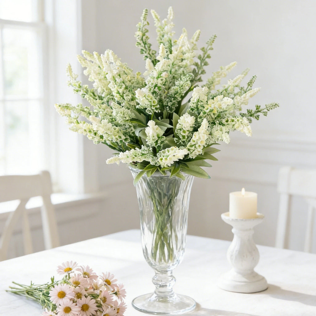 Artificial Lavender Foam Flowers – UV-Proof Wedding & Home Decor Artificial Flower Stems Babs