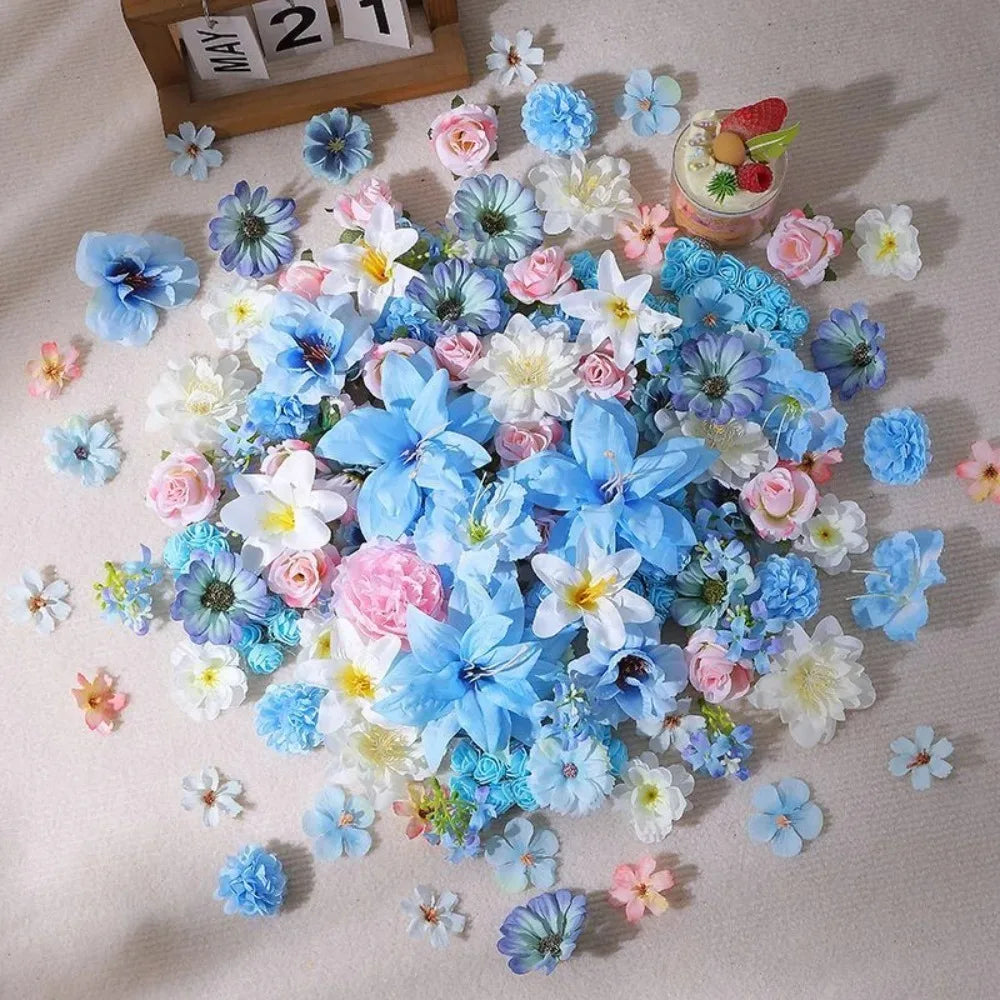 Blue Silk Artificial Peony Flower Heads – Wedding & Home Decor Artificial Flower Heads Babs