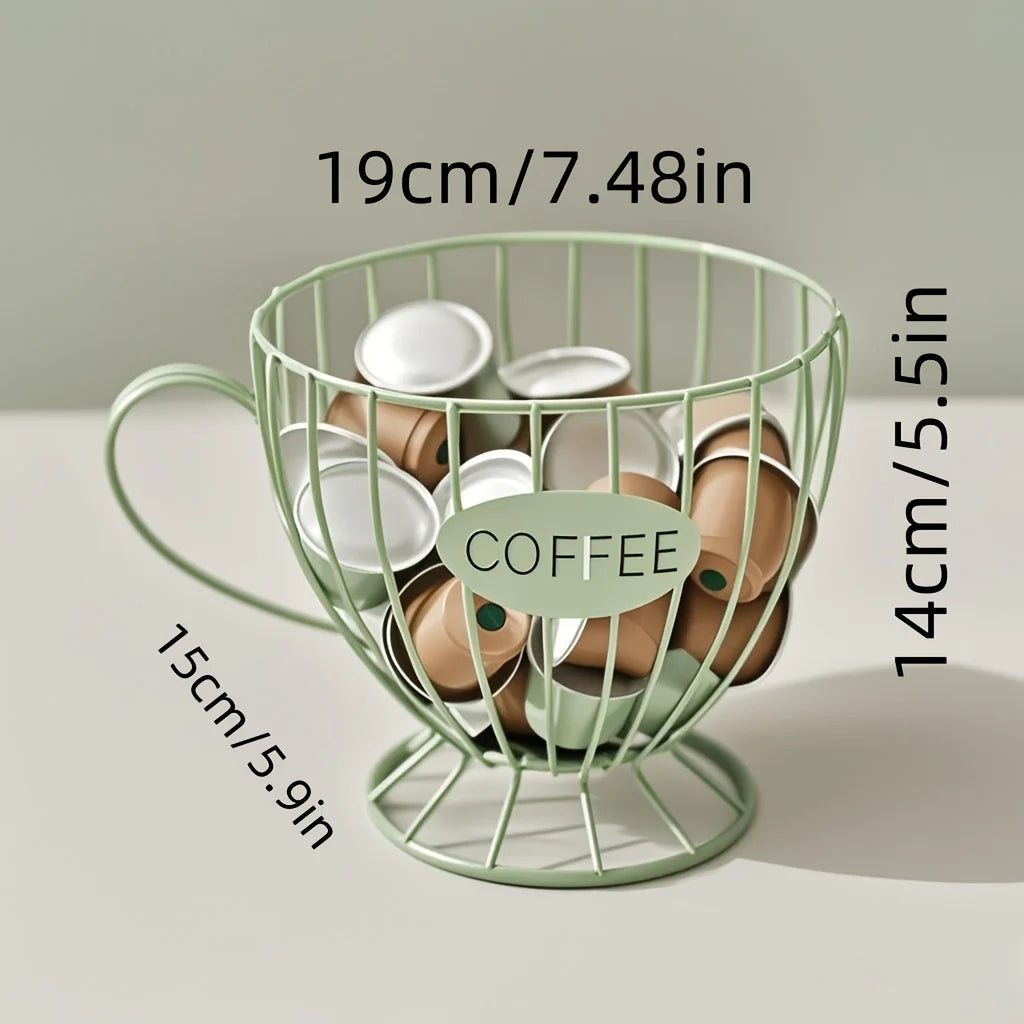 Coffee Capsule Storage Basket – Durable Iron Frame Base Capsule Storage Basket Babs