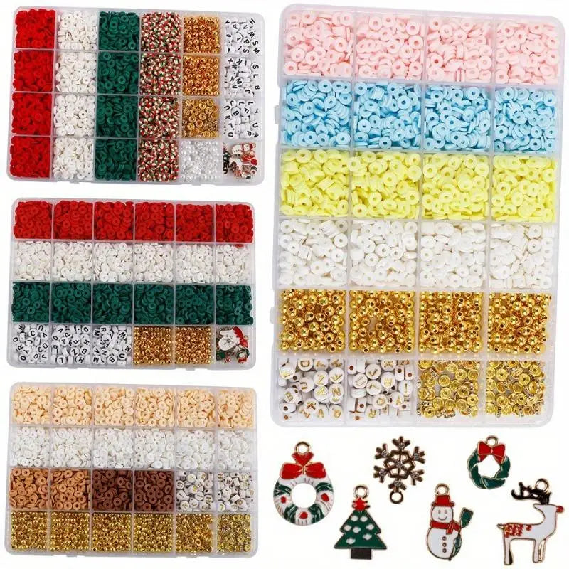 Christmas Jewelry Making Kit – Stone & Polymer Clay Beads Set Jewelry Making Kit Babs
