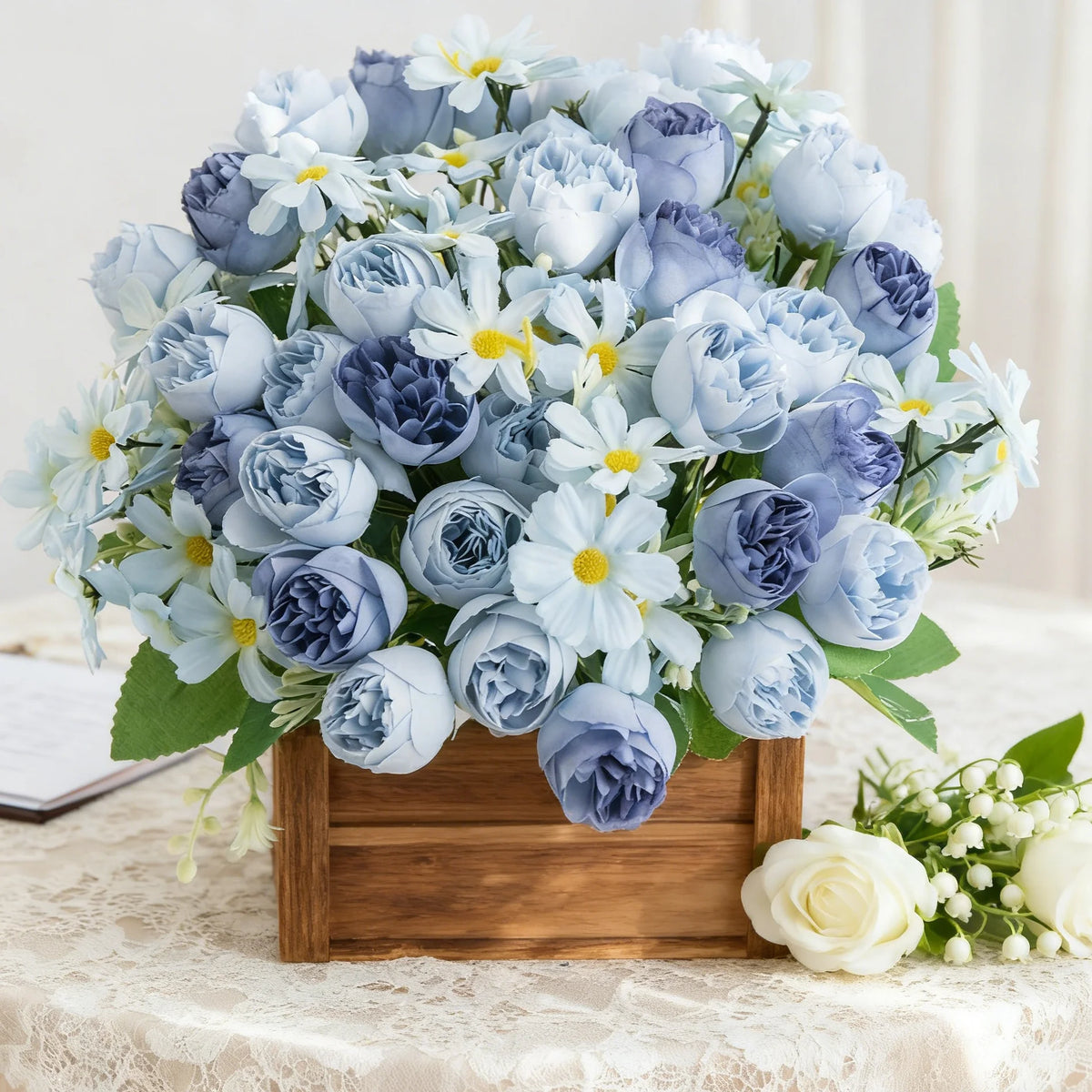 Silk Rose Artificial Flower Bouquet – Wedding & Home Décor Artificial Flower Bouquet Babs