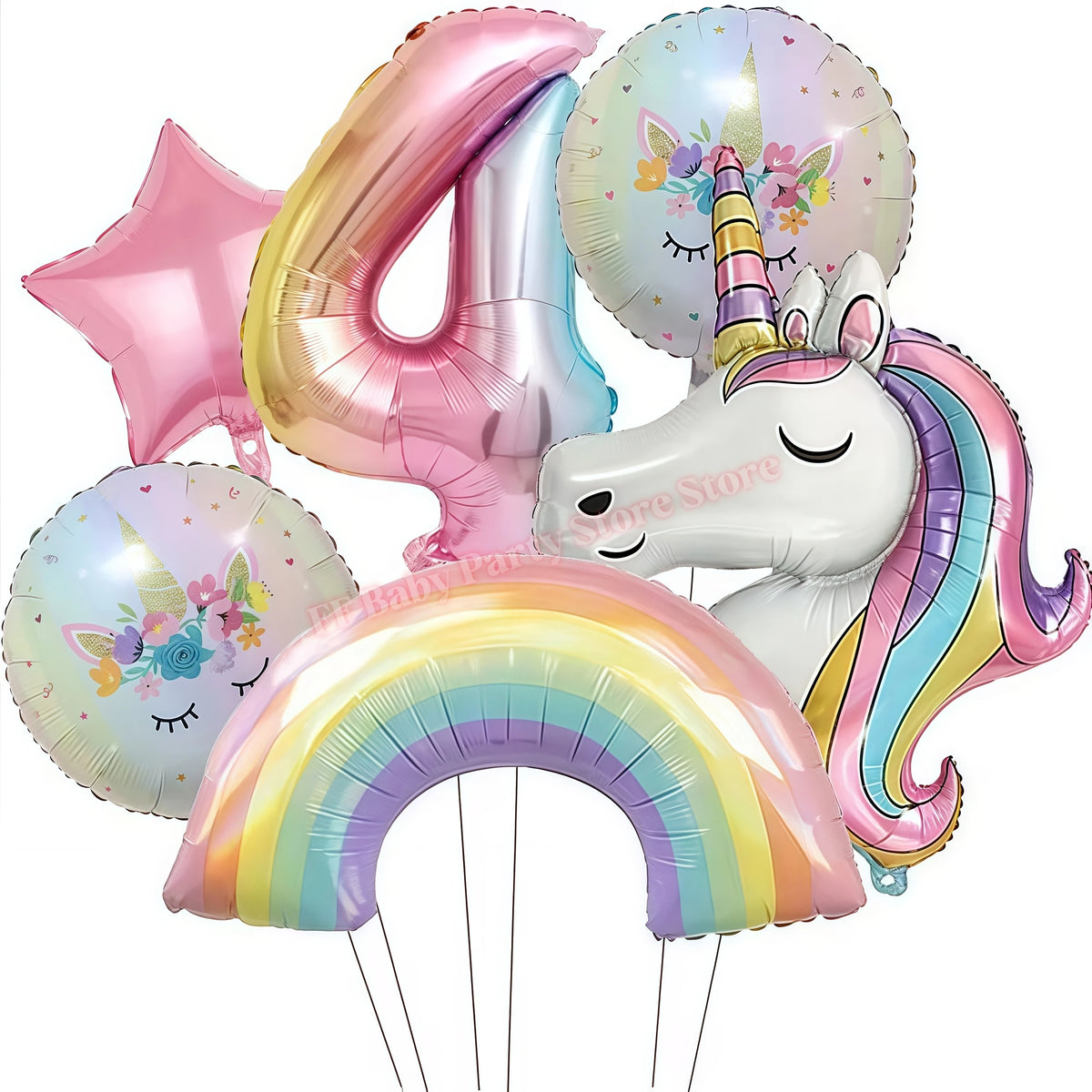 Girls Unicorn Birthday Party Decorations – 3D Balloons & Supplies Party Decoration Set Babs Balloon set-4 others