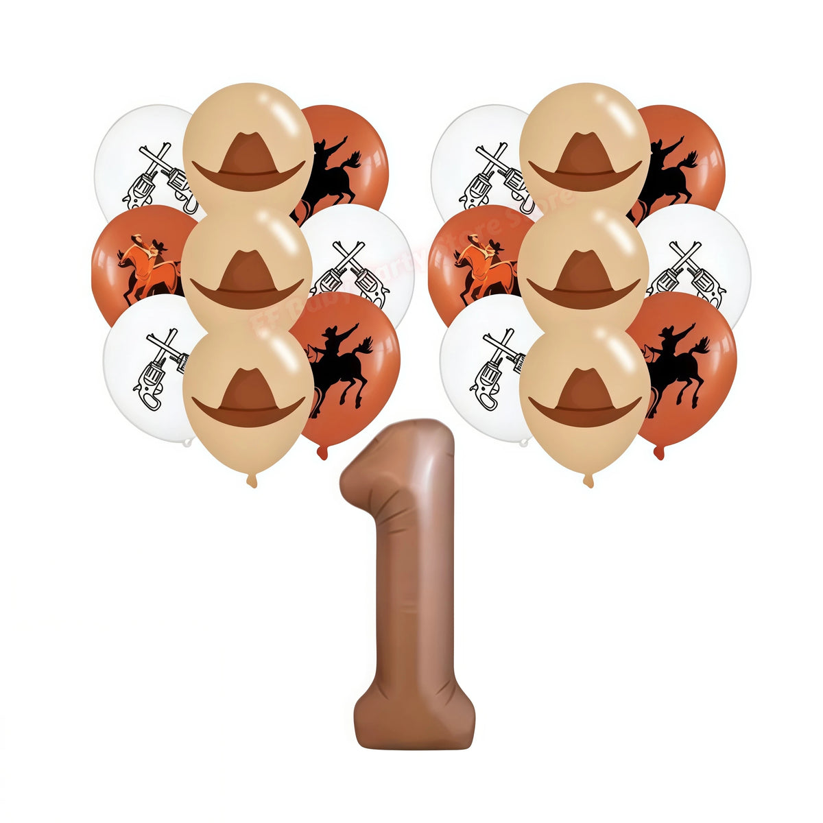 Wild West Cowboy Party Decoration Set – Balloons, Plates & Cups Party Decoration Set Babs 19pcs balloons-1 others