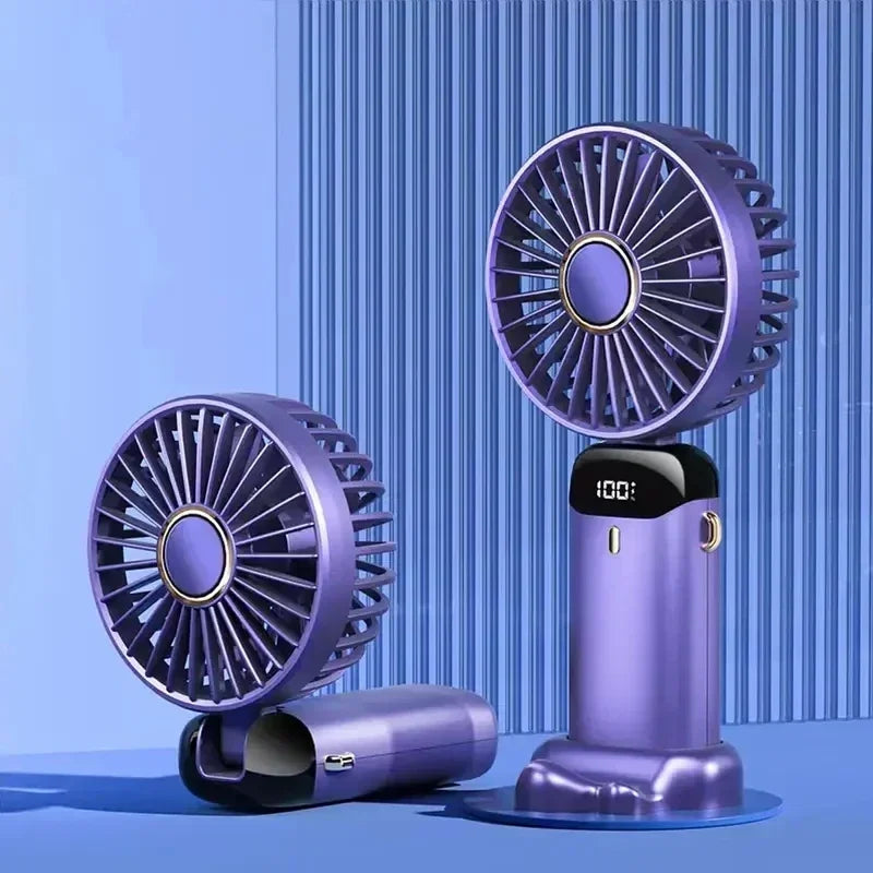 Portable Rechargeable Handheld Fan – 5-Speed, LED, Aromatherapy Handheld Portable Fan Babs
