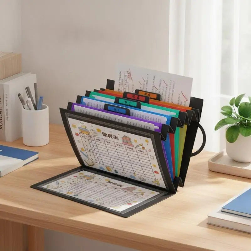 Wall-Mounted 6-Pocket Hanging File Organizer – Rainbow PP Hanging File Organizer Babs