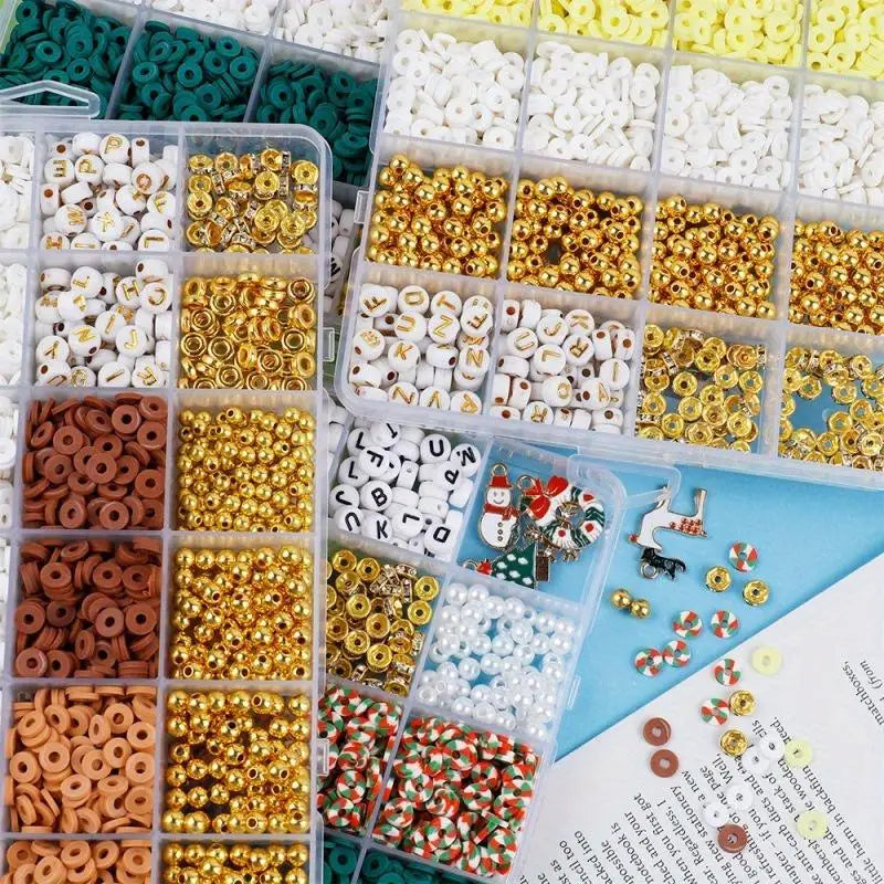 Christmas Jewelry Making Kit – Stone & Polymer Clay Beads Set Jewelry Making Kit Babs