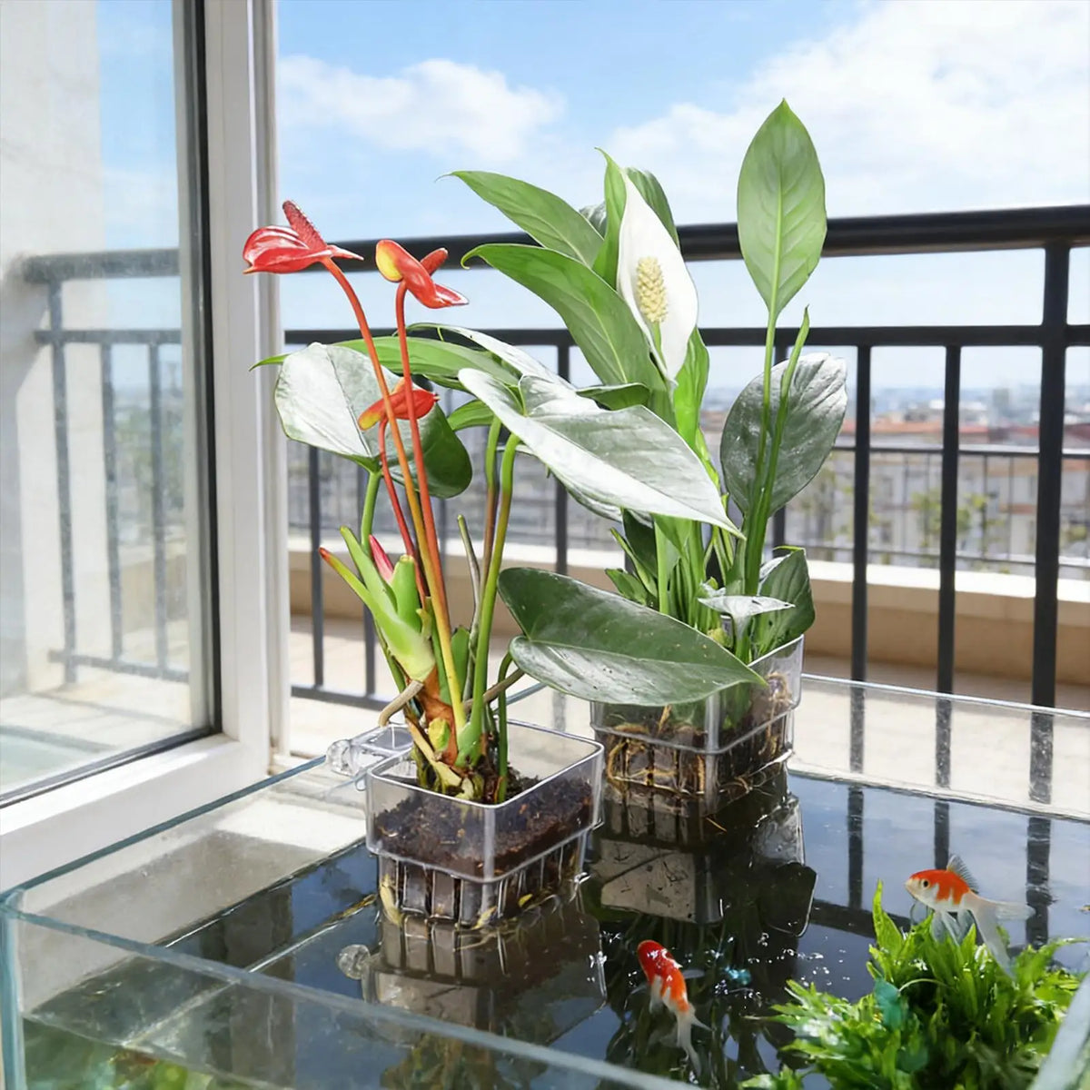 Aquarium Plant Basket – Transparent Fish Tank Hanging Planter Aquarium Plant Holder Babs