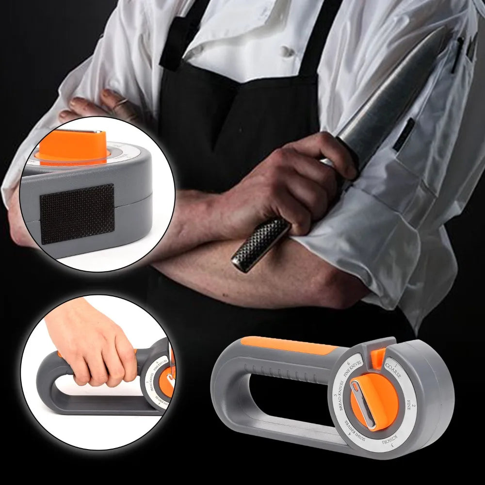 6-in-1 Diamond Knife Sharpener – Multi-Angle Manual Kitchen Tool Knife Sharpener Babs