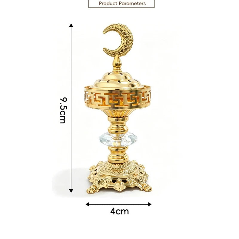 Moon Metal Incense Burner – Arabic Gold Aroma Burner Decor Incense Burner Babs Gold