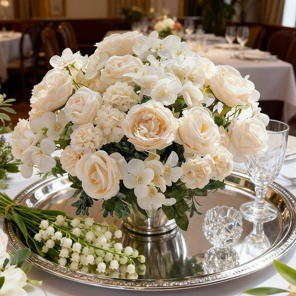 Silk Peony Rose Hydrangea Artificial Flower Bouquet | Home Décor Artificial Flower Bouquet Babs