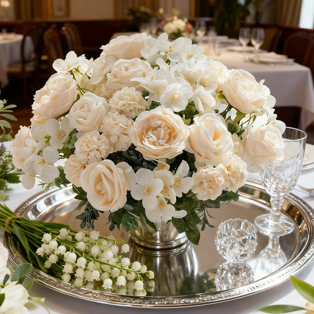 Silk Peony Rose Hydrangea Artificial Flower Bouquet | Home Décor Artificial Flower Bouquet Babs