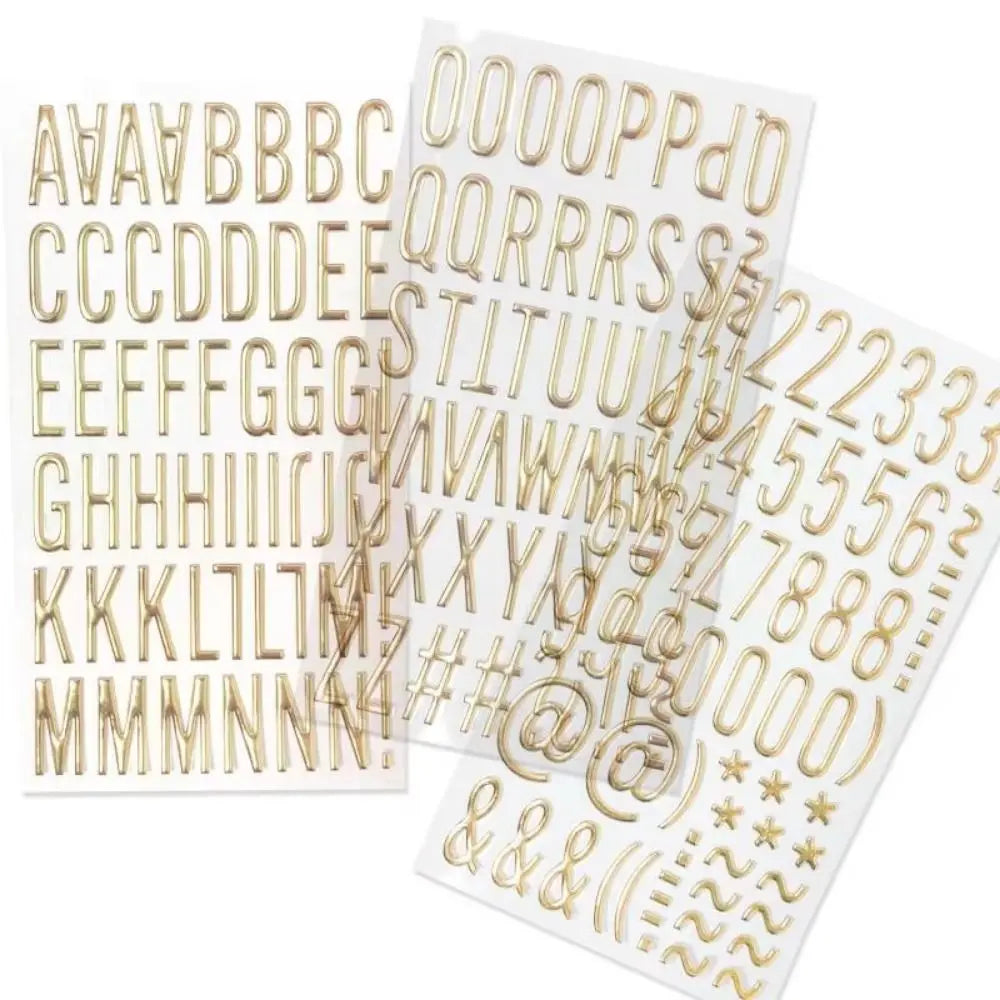 3D Gold Letter Stickers – Waterproof Self-Adhesive DIY Alphabet DIY Craft Stickers Babs